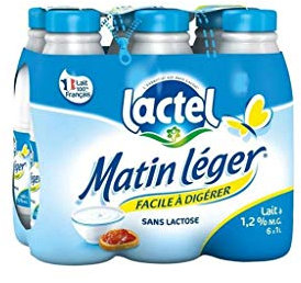 Lactel Lait demi-écrémé, stérilisé UHT, facile à digérer, 0,5% de lactose - Les 6 bouteilles de 1L