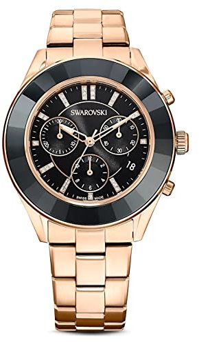 Swarovski Damen-Uhren Analog Quarz One Size Roségold, Schwarz 88360249