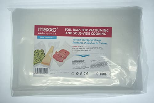 Maxxo Vakuumierbeutel 120x Folien 28 x 35 cm für Vakuumiergeräte Professionelle lebensmittel Folienbeutel BPA frei Tüten