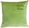 Krings Fashion Kissen, Sofakissen - Samtvelours - mit Namen nach Wunsch individuell anpassbar - Hochwertig Bestickt - 50 x 50 cm - Grün