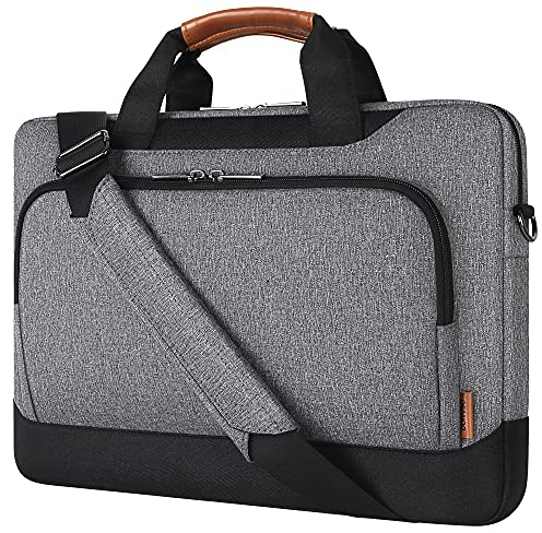 DOMISO 13.5-14 Zoll Laptop Schutzhülle Aktentasche mit Schultergurt Tragbare Tragetasche Kompatibel mit MSI Prestige 14/ASUS Chromebook/Dell Latitude/HP ProBook/MacBook/Acer Swift 3,Grau