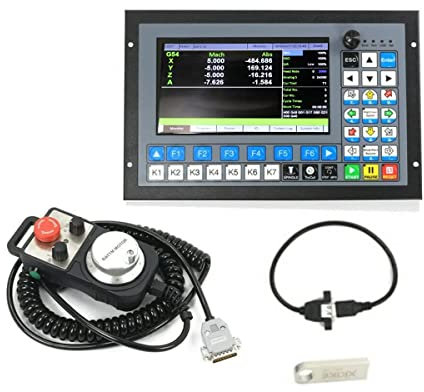 CNCTOPBAOS 5 Axis DDCS Expert CNC Controller System Offline Stand Alone Stepper Motor Driver Motion Control 1000KHz PLC+5 Axis Handwheel MPG Emergency Stop for CNC Router Milling Engraving Machine