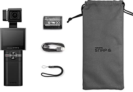 Thinkware SNAP-G Creator Package Handheld 3-Axis Video Gimbal Stabilizer 4K Camera Vlog Influencer 60FPS 133.9° Wide Angle 2 LCD Touchscreen Live Stream Replaceable Battery WiFi AI Track Face ID Zoom