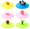 Cdemiy Silicone Cup Cover, 6 PCS Cup Covers for Drinks, Reusable Anti-Dust Drink Covers, Creative Round Cartoon Glass Cup Covers for Tea Beer Wine Water Coffee