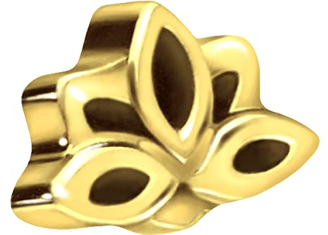 PIERCINGLINE Titan Schraubaufsatz mit Gewinde 0,9 mm LOTUSBLÜTE Piercing Aufsatz Ersatz Goldfarben