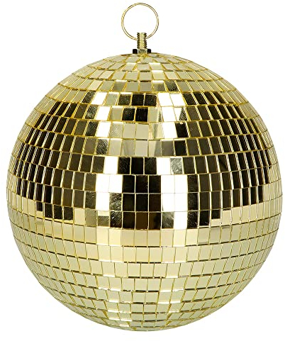 Boland - Discokugel, glänzend, Durchmesser ca. 20 cm, Disco Fever, Partydekoration, Hängedeko, Dekoration für Party oder Silvester, Gold