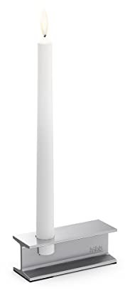 höfats - Henry Metal I Silber - Design Kerzenhalter für eine Stabkerze - moderner Kerzenständer im Industrial Stahlträger-Style - aus Aluminium - Dekoration für Hochzeiten, Geburtstage, Geschenkidee