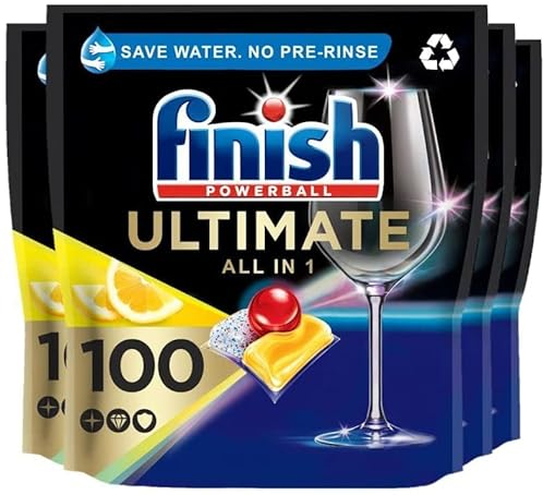 Finish Ultimate All in One Dishwasher Tablets X100 Lemon Tabs, Pack of 5
