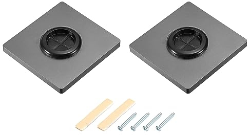 sourcing map Grommet Wall Plate PC Decoration Wall Panel with 1.2 Inch Rubber Cable Pass Through Single Gang Plate Mounts Grey for Low-Voltage Cables Pack of 2