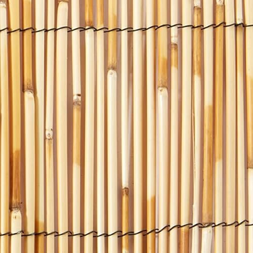 UETIAN Natural Bamboo Reed Fence Screening 4m Wooden Fencing for Sun Wind Protection Privacy Outdoor Garden Patio Balcony Backyard Decoration (1.5m x 4m)