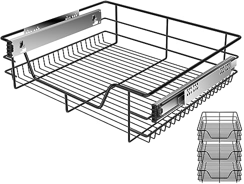 KESSER® Teleskopschublade 3x 60 cm ✓ Küchenschublade ✓ Küchenschrank ✓ Korbauszug ✓ Schrankauszug ✓ Vollauszug ✓ Schublade