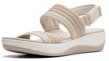 Clarks Femme Arla Stroll Sandale, Beige Combi, 37 EU