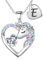 TINGN Geschenke für Mädchen - Einhorn Geschenke für Tochter Geschenk 8 9 10 11 12 Jahre Teenager Mädchen Geschenk Geburtstagsgeschenk für Kinder Schmuck Kinder Einhorn Kette Kette mit Buchstaben E