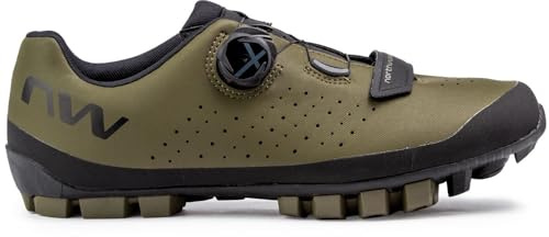 Northwave Hammer Plus MTB Schuhe Herren – All Mountain & Trail Fahrradschuhe mit verstärkter Sohle und Doppel-Drehverschluss, GRÜN 41.5