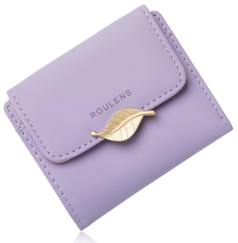 Roulens Damen Geldbeutel mit RFID Blockierung, Klein und im Kurzformat Portemonnaie Damen PU Leder Portemonnaie Kleine Brieftasche Geldbörse Für Frauen Die Farbe ist sehr schön mit Mehreren Fächern