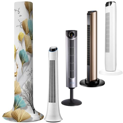BAOZOON Tower Fan Dust Cover Vertical Fan Dustproof Protective Cover for 37.4-49.2 Inch Tower Fan, Washable Standing Fan Guard Household Floor Fan Sleeve Cover(Ginkgo Leaf)