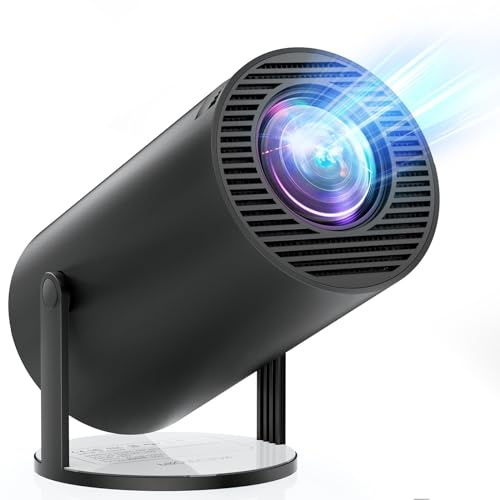Mini Videoprojecteur 4K Avec WiFi et Bluetooth - Projecteur 15000 Lux Soutien 180° Rotation et Trapèze Automatique, Portable Projecteur Extérieur Compatible Avec la clé TV/Windows/iOS/Android/HDMI/USB