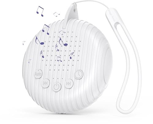 Ankilo Macchina Rumore Bianco, USB Ricaricabile, Macchina del Rumore Bianco per 10 Suoni Rilassanti, Funzioni di Timer e Memoria, Portatile Macchina Rumore Bianco per Bambini, Adulti, Casa