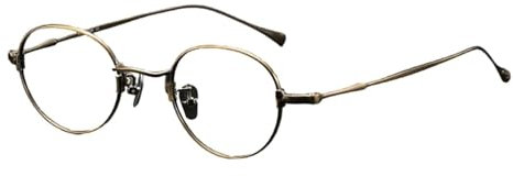 EYPKPL Leichte Brillengestelle, Titan-Brillengestelle, runde, klare Brillengläser, Brillengestelle, modische Brillen, Unisex