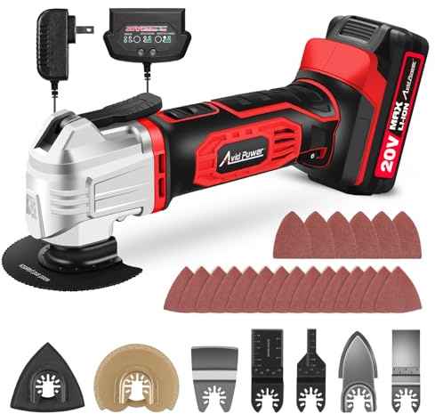 AVID POWER Cordless Oscillating Tool 20V Battery Powered Oscillating Multitool with 2.8° Oscillation Angle, Variable Speed Oscillating Saw w/ 31Pcs Accessories for Scraping/Cutting & Sanding