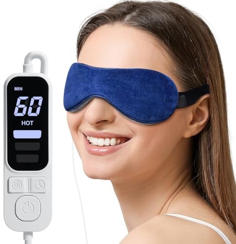 Umisleep Augenmaske Wärmend mit Temperatur- und Timer-Steuerung für Entspannung und Linderung, USB-Wärmebrille für trockene Augen, Sinus-Migräne und Überanstrengung der Augen, warme Augenkompresse