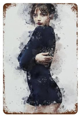 FUCIIhUUN Poster mit Schauspielerin, Ana De Armas, Wanddekoration, Kunst, Metallblechposter, moderne Heimdekoration, Kunst, Metallposter, Hausbar, Laden, Dekorationen, Vintage-Schild, Geschenk, 30 x