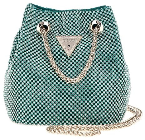 Guess LUA Mini Beuteltasche, Umhängetasche, Abendtasche, Glamour-Grün