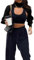 Kukeyiee Damen Langer Puffärmel Pullover Strickpullover Pullover Crop Top Mode Cover Strick Top(#Style 4,One Size)
