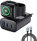 Cargador Carga rapida Compatible con Toda la Familia Apple, iPhone, iPad, AirPods, Carga inalambrica para Apple Watch, Todo en uno, Multifuncional con Cable USB-C, PD, QC