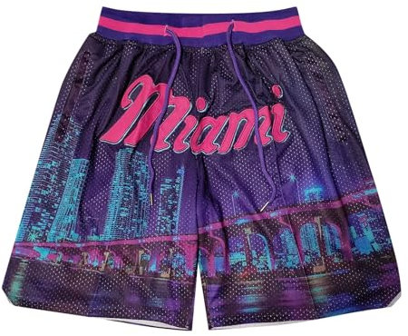 ABRTJCL Pantaloncini Uomo Basket Pantaloncini Sportivi da Uomo Pantaloncini per Appassionati di Sport Pantaloncini da Corsa da Uomo Pantaloncini Corti Uomo Estivo Viola XL