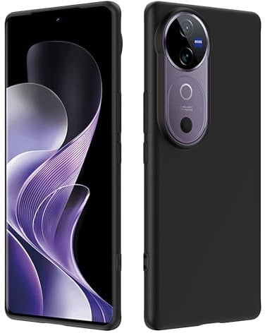 Heioloo Funda para Vivo V40 5G Carcasa Bumper Suave TPU Carcasa Protectora Anti-arañazos, Anti-Choque Silicona Case para Vivo V40 5G - Negro