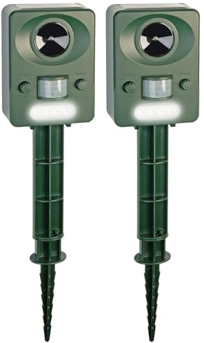 Exbuster Marderabwehr: 2er-Set Ultraschall-Solar-USB-Tierschreck, Blitzlicht, PIR-Sensor,IP44 (Vogelvertreiber Ultraschall, Marder-Schreck, Akustischer)