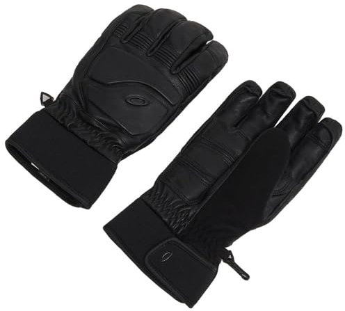 Oakley Herren Leather Gloves Peak Lederhandschuhe, Blackout, Small