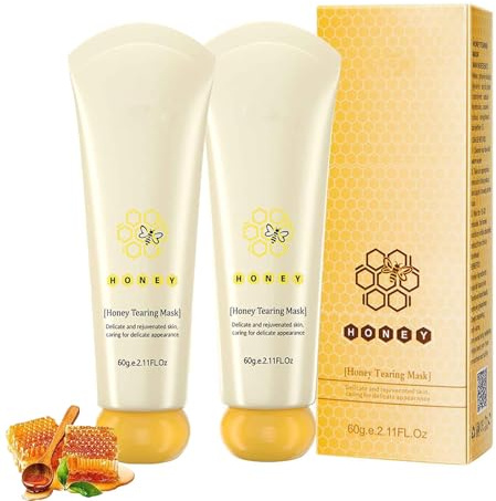 2 Pack Peel Off Honey Mask, Honey Face Mask, Honey Tearing Mask Peel Mask Dead Skin, Oil Control Blackhead Remover Skin Clean Pores Shrink for Men and Women