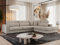 MKS MEBLE Ecksofa Sofa L-Form Beige Strukture, Wohnlandschaft L-Form, Couch L Form, Sofagarnitur Couchgarnitur Polsterecke, Breite: 316 cm - Savona L - Beige Strukture - Rechts