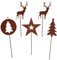 Gartenstecker Rost Weihnachtsstecker im 5er Set