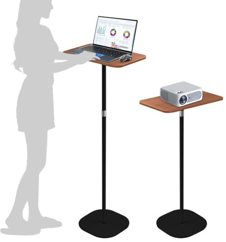Caossuixin Stehpult Schreibtisch Höhenverstellbar, 46-120 cm Adjustable Computertisch Schwarz Verstellbares Mobile Stehpult, für Laptop, Projektor Büro Studie Arbeit Laptoptisch Höhenverstellbar