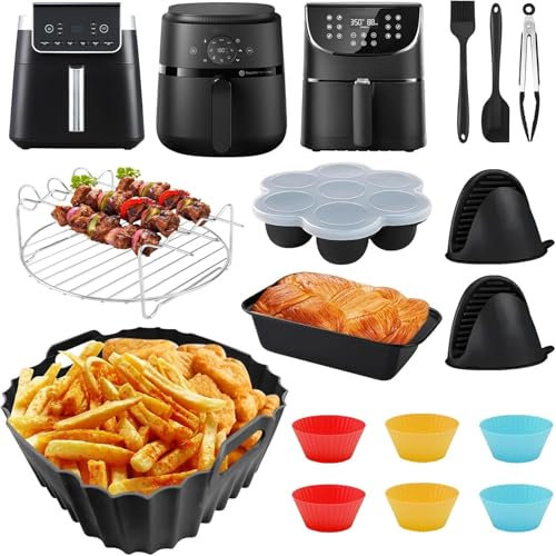 Heißluftfritteuse Zubehör Set für Philips Airfryer 2000 Series NA229/00 4,2L, Philips Airfryer Zubehör Silikonform Heißluftfritteuse Zubehör Grillrost Grillzange Einsatz Heisluftfritöse Zubehör