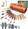COZYGIFT Wood Carving Kit for Adults & Beginners - 31-Piece Set with 7 Whittling Knives & 6 Detail Gouges, 2 Pre-Carved Basswood Blocks, Leather Roll & Splinter-Free Handles for Woodworking & DIY Gift
