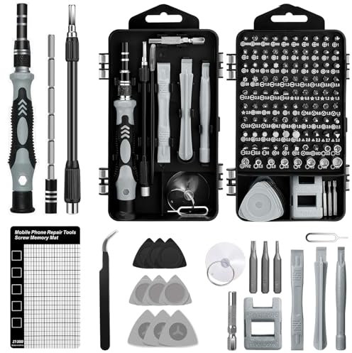 122 in 1 Precision Screwdriver Set with Handle Tweezers Spudger, Magnetic Small Electronics Repair Tool, DIY Mini Professional Screw Tips Kit for Watch, Computer, Phone, Tablets, Camera, Game Console