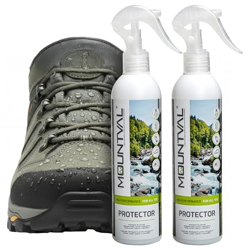 Mountval Protector Spray Waterproof for Suede, Nubuck, Leather & Fabric Protector Water Repellent for Shoes, Boots and Trainers, GORE-TEX Compatible