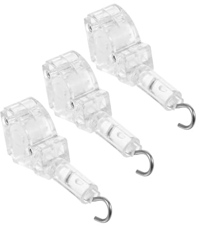 3 Stück Kippmechanismus Aufhänger für Jalousien mit D-zahnrad | Kunststoff, Transparentes Design, Hakenverbindung für Oberschiene, Passend für Büros und Heimwerker