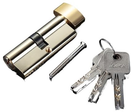 Cylindre Serrure, Barillet Porte D'entrée 1 ensemble de serrure à cylindre de porte biaisé 70mm 3 clés antivol entrée en laiton AB serrure de porte sécurité à la maison cylindre de serrure de chambre