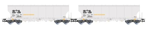 Rivarossi HR6675 ATIR-RAIL, HO Gauge Rolling Stock | 2-unit pack 4-axle round-sided silo wagons, grey livery livery, Epoch VI, 1:87 Scale, Model Railway for Collectors