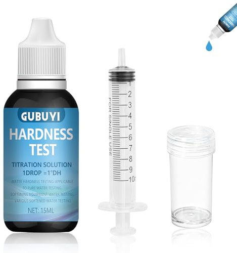 Gubuyi 15ml Wasserhärtemessbesteck, Wasserhärte Bestimmen, Wasserhärte Test | Schnell und Einfach Messen, Messbesteck zur Wasserhärteprüfung, Titrierlösung Wasserhärte Set, Titrierlösung in °dH