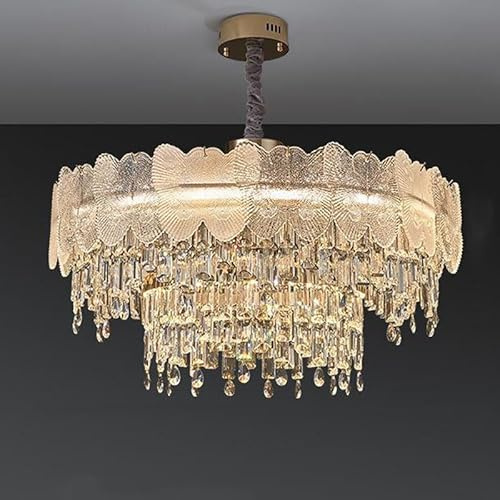 Umbratica Helle Luxus-K9-Kristalllampe, moderner Warmer Kristall-Kronleuchter, für Wohnzimmer, Villa, Esszimmer, Hauptschlafzimmer, helle Raumlampen, 80 cm