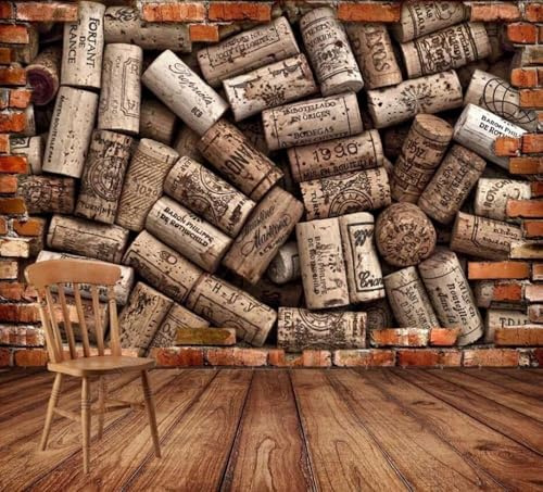 Photo Wallpaper Wine Cork 3D Effect Retro Wall Mural Decoration Poster Picture Modern Design 150x105 cm Murals Wall Art for Living Room Bedroom Kitchen a-7801