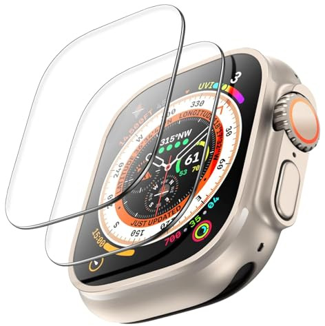 Three-Tree Schutzfolie für Panzerglas für Apple Watch Ultra 3/2 / 1 49mm, 2 Stück 9H Displayschutz,HD Anti-Kratzen Gehärtetes Glas Displayschutzfolie für iWatch 49mm