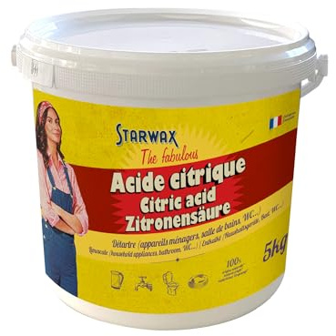 STARWAX FABULOUS Ácido cítrico 5 kg | Descalcifica electrodomésticos, elimina la cal, hace brillar el cuarto de baño, multiusos para limpieza diaria