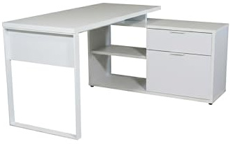Jahnke ECK-Schreibtisch Loop C 150 E Weiss/Weiss
